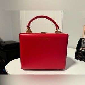 Brandon Blackwood Kendrick Trunk - RED LEATHER W/ BRASS HARDWARE